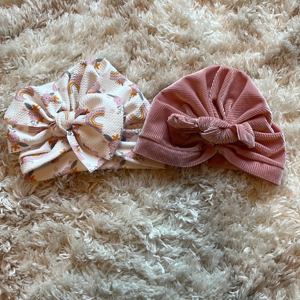 Baby girl turban bow hats, 2